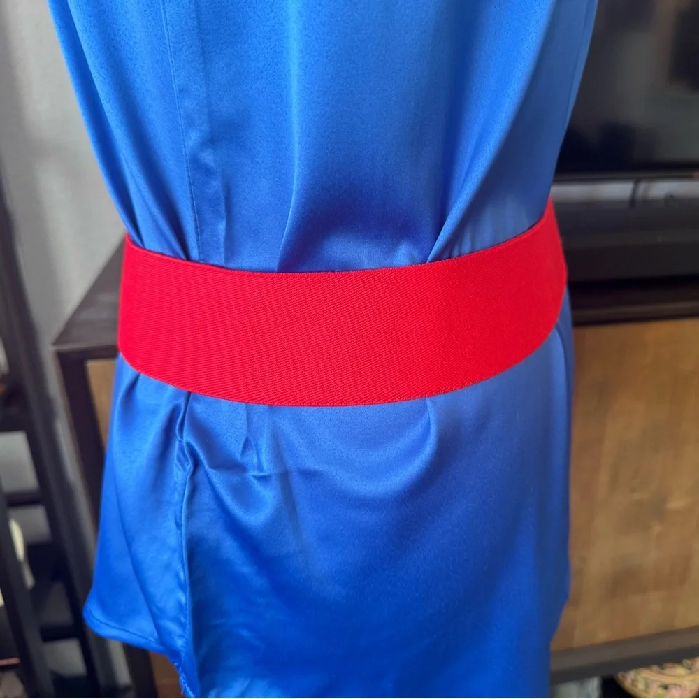 Vintage Day Lor Red Belt with Gold Braided Buckle